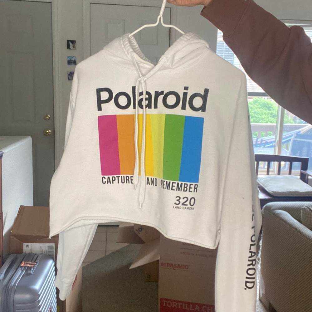 Polaroid crop hoodie
